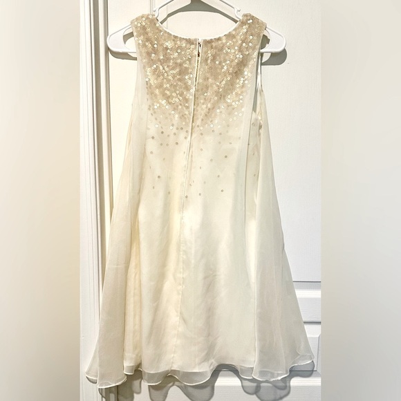 Ted Baker London Just For You Hasse Chiffon Over Gold Sequined A-line Mini Dress - Picture 6 of 9